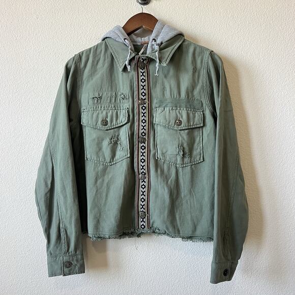Free People Women's Weekend Wanderer Military Jacket Moss S/P - Picture 11 of 16
